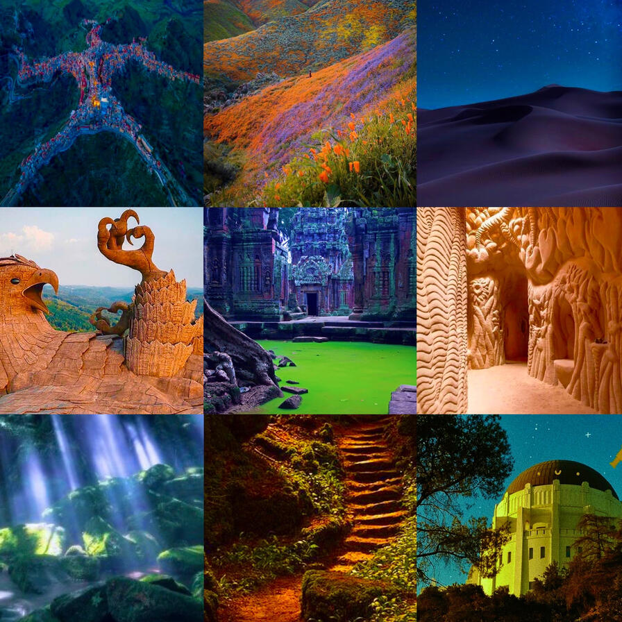 A moodboard for EYES BENEATH THE TEMPLE